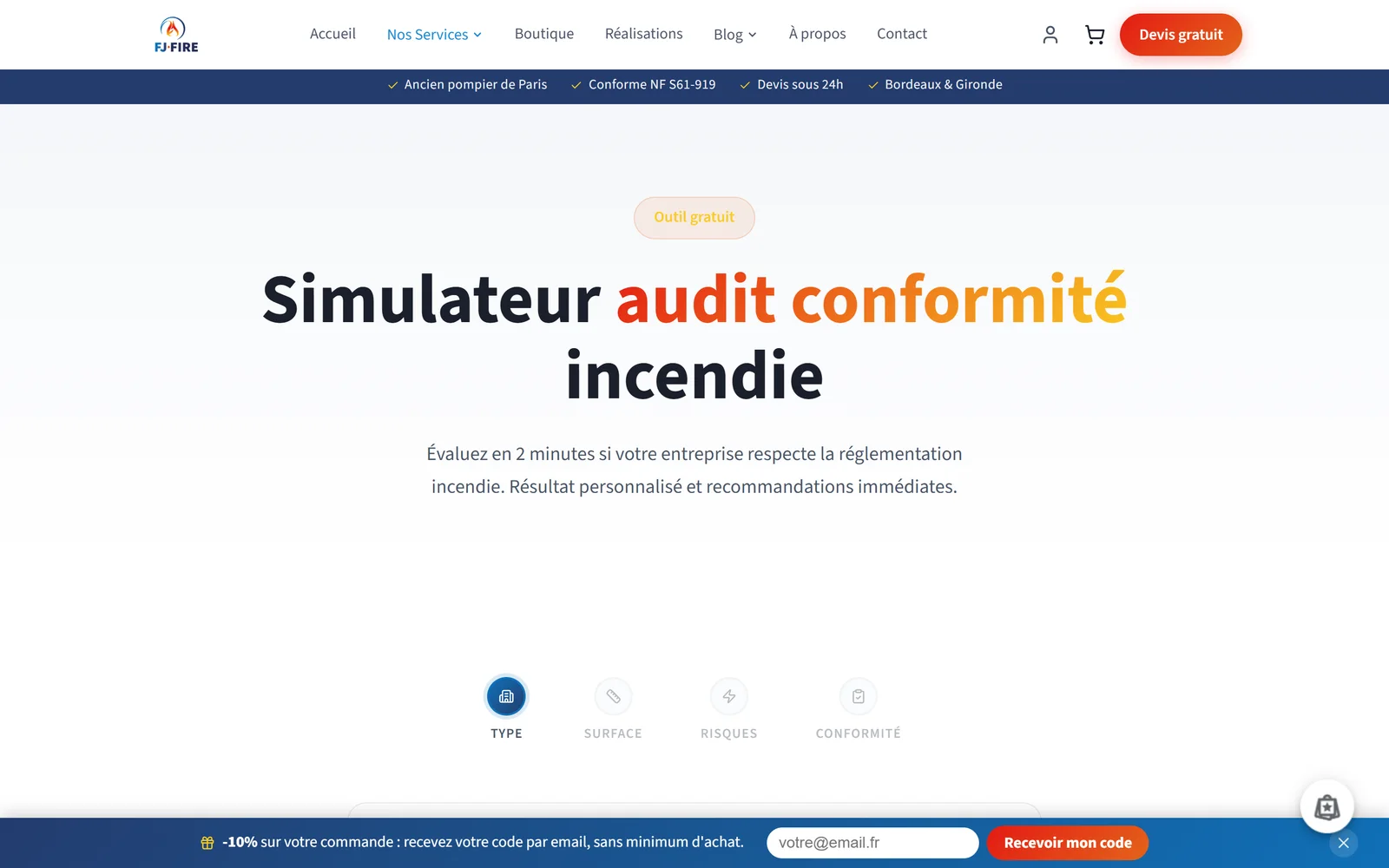 Site de Simulateur audit incendie
