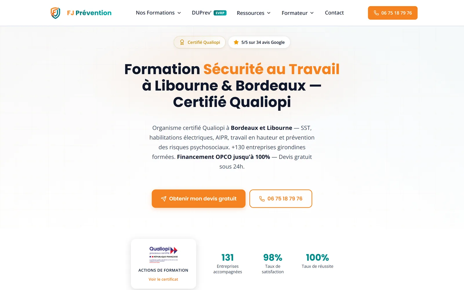 Site de FJ Prévention