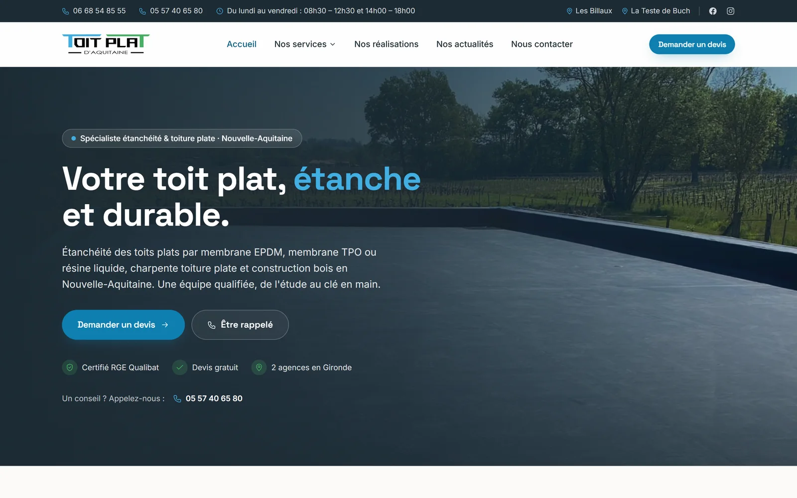 Site de Toit Plat d'Aquitaine (Ecotoit)