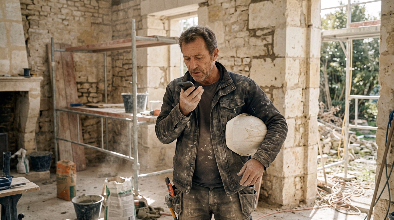 Compte rendu de chantier à la voix : vous dictez, l'IA rédige et envoie